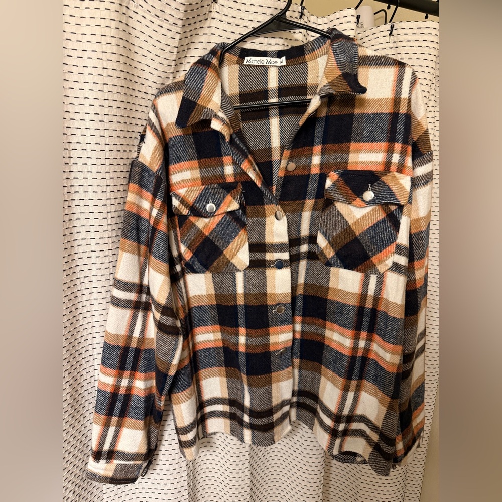 Plaid Button-Up Shirt/Shacket